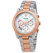  Shop Authentic Fossil Perfect Boyfriend Mother of Pearl Dial Two Tone Steel Strap Watch for Women - ES4135 - Luxxuri