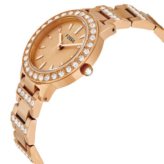  Shop Authentic Fossil Jesse Crystal Rose Gold Dial Rose Gold Steel Strap Watch for Women - ES3020 - Luxxuri