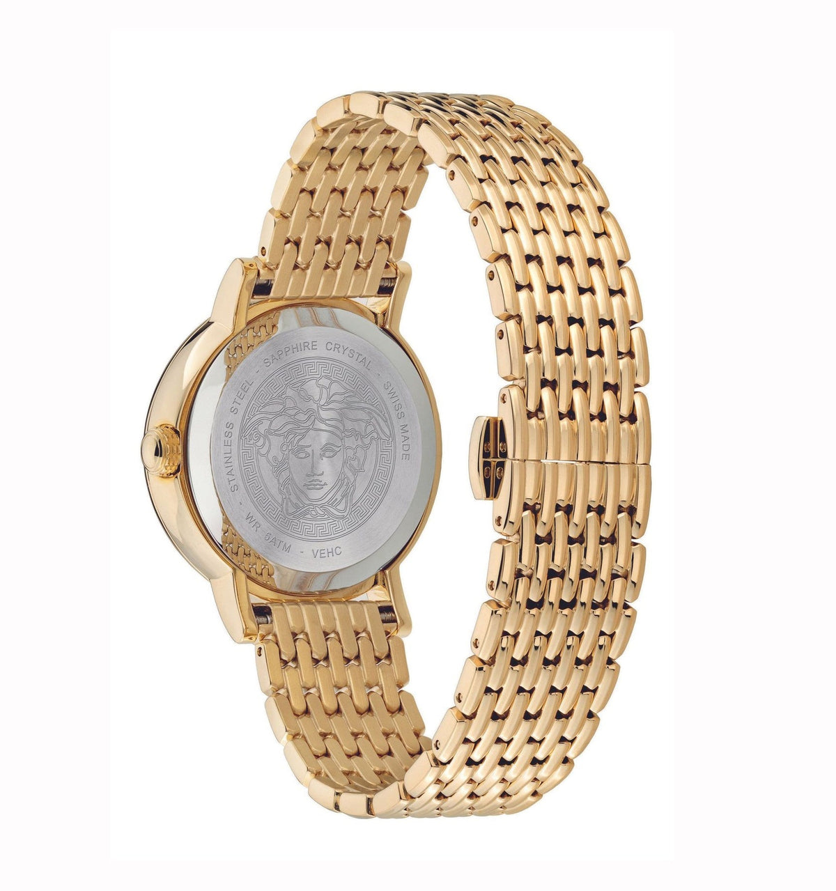  Shop Authentic Versace Virtus Quartz Black Dial Gold Steel Strap Watch for Women - VEHC00619 - Luxxuri