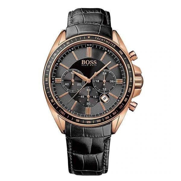  Shop Authentic Hugo Boss Driver Black Dial Black Leather Strap Watch for Men - 1513092 - Luxxuri
