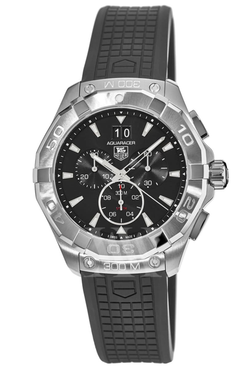  Shop Authentic Tag Heuer Aquaracer Chronograph Black Dial Black Rubber Strap Watch for Men - CAY1110.FT6041 - Luxxuri