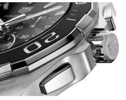  Shop Authentic Tag Heuer Aquaracer Quartz Chronograph Black Dial Silver Steel Strap Watch for Men - CAY111A.BA0927 - Luxxuri