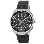  Shop Authentic Tag Heuer Carrera Aquaracer Quartz Chronograph Black Dial Black Rubber Strap Watch for Men - CAY111A.FT6041 - Luxxuri