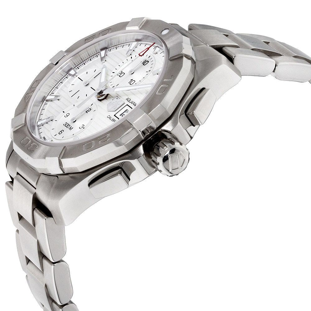  Shop Authentic Tag Heuer Aquaracer Caliber 16 Automatic Chronograph White Dial Silver Steel Strap Watch for Men - CAY2111.BA0927 - Luxxuri