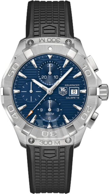  Shop Authentic Tag Heuer Aquaracer Chronograph Blue Dial Black Rubber Strap Watch for Men - CAY2112.FT6041 - Luxxuri