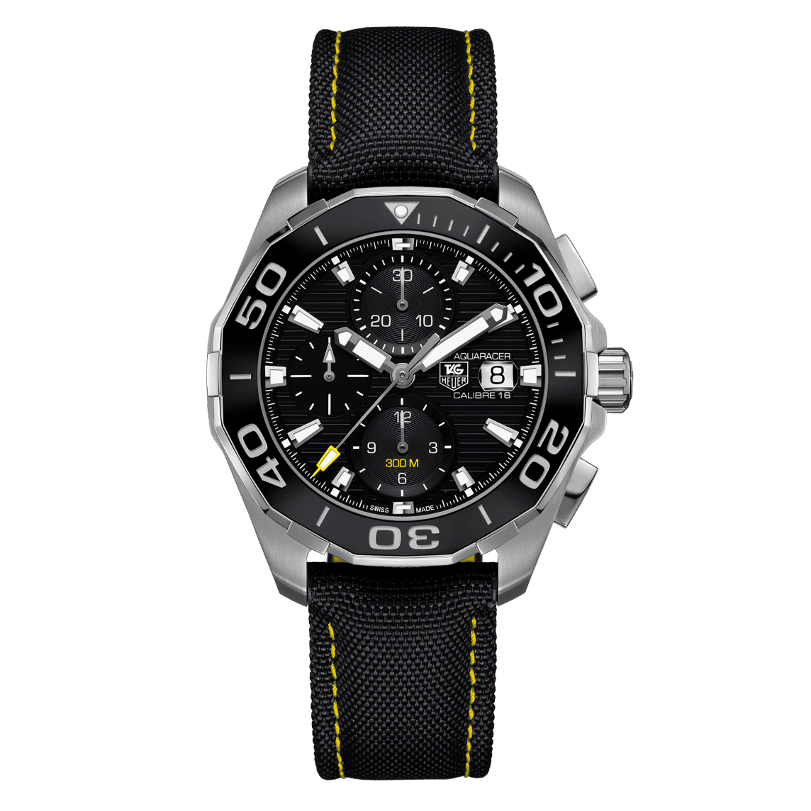  Shop Authentic Tag Heuer Aquaracer Automatic Chronograph Black Dial Black Nylon Strap Watch for Men - CAY211A.FC6361 - Luxxuri
