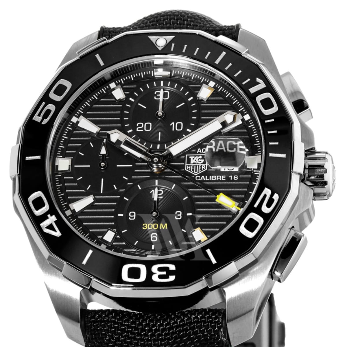  Shop Authentic Tag Heuer Aquaracer Automatic Chronograph Black Dial Black Nylon Strap Watch for Men - CAY211A.FC6361 - Luxxuri