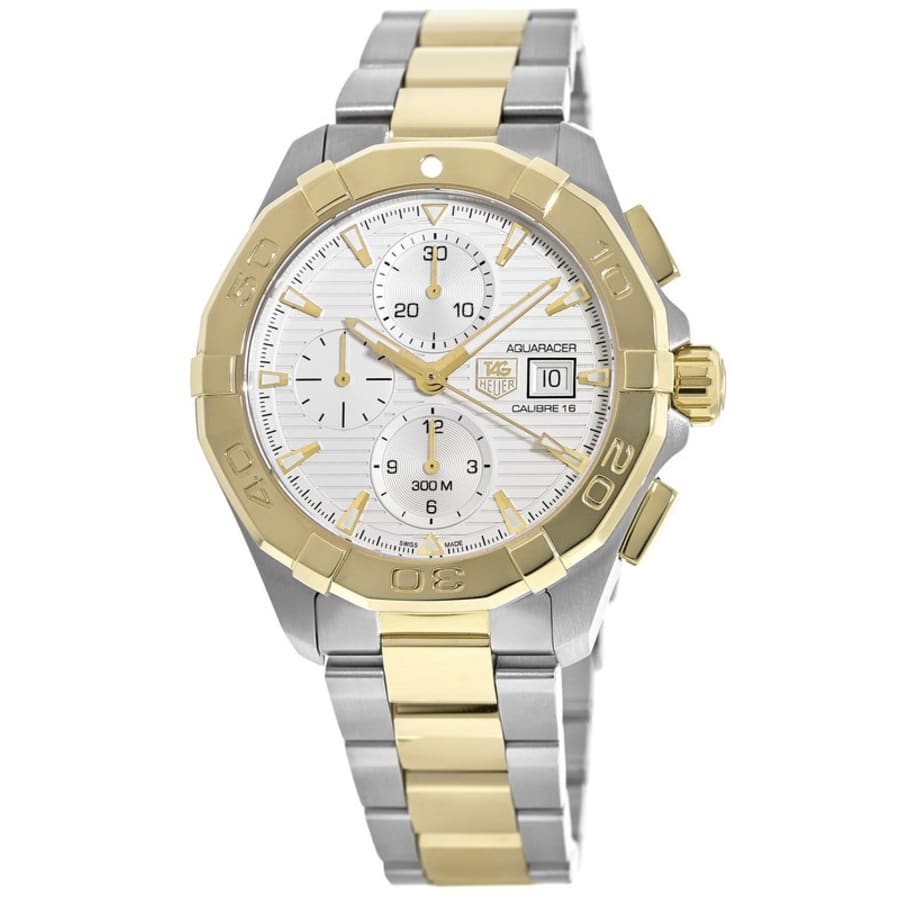  Shop Authentic Tag Heuer Aquaracer Caliber 16 Automatic White Dial Two Tone Steel Strap Watch for Men - CAY2121.BB0923 - Luxxuri