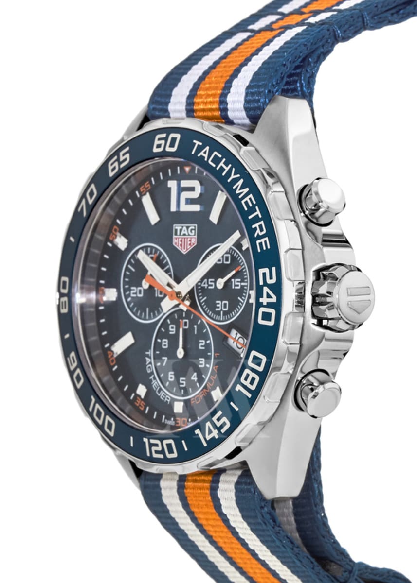  Shop Authentic Tag Heuer Formula 1 Chronograph 43mm Blue Dial NATO Strap Watch for Men - CAZ1014.FC8196 - Luxxuri