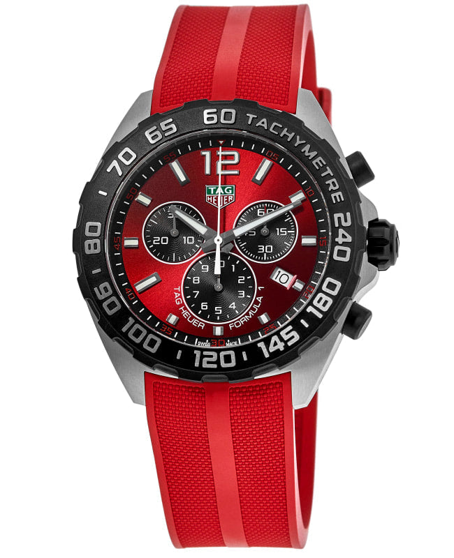  Shop Authentic Tag Heuer Formula 1 Chronograph Red Dial Red Rubber Strap Watch for Men - CAZ101AN.FT8055 - Luxxuri