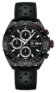  Shop Authentic Tag Heuer Formula 1 Automatic Chronograph Black Dial Black Leather Strap Watch for Men - CAZ2011.FT8024 - Luxxuri