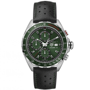  Shop Authentic Tag Heuer Formula 1 Calibre 16 Automatic Chronograph Green Dial Black Leather Strap Watch for Men - CAZ2016.FC6473 - Luxxuri