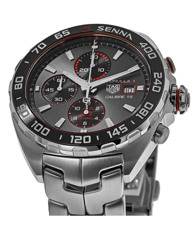  Shop Authentic Tag Heuer Formula 1 Chronograph Senna Grey Dial Silver Steel Strap Watch for Men - CAZ201D.BA0633 - Luxxuri