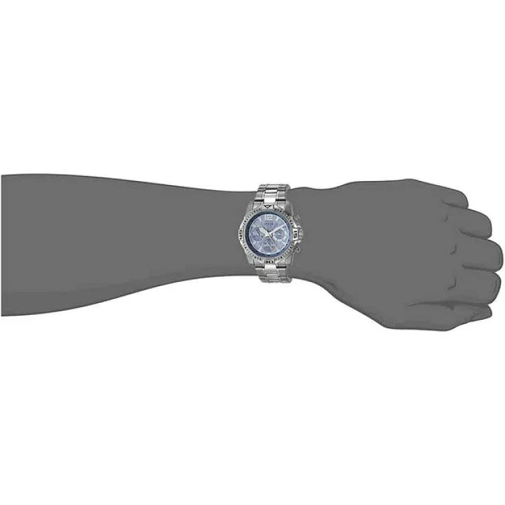  Shop Authentic Guess Commander Chronograph Blue Dial Silver Steel Strap Watch for Men - GW0056G2 - Luxxuri