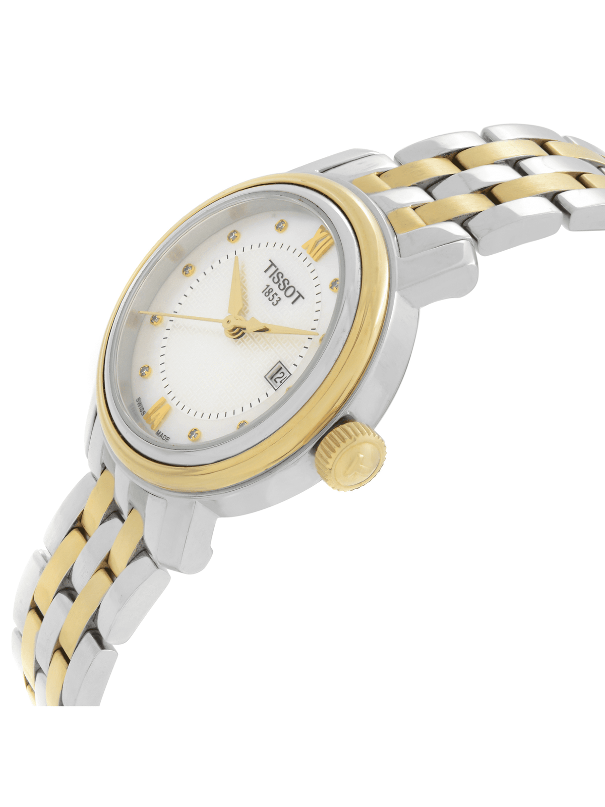  Shop Authentic Tissot T Classic Bridgeport Mother of Pearl Dial Two Tone Steel Strap Watch For Women - T097.010.22.116.00 - Luxxuri