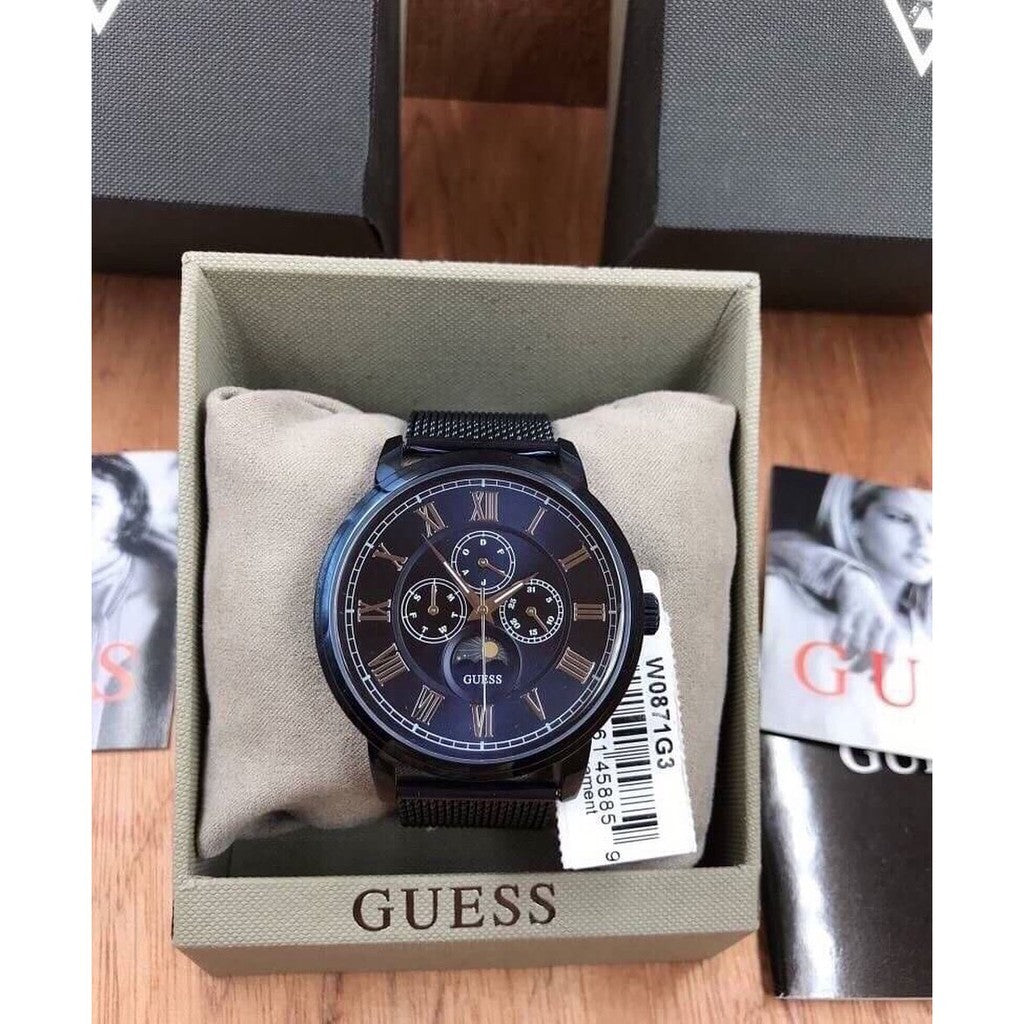  Shop Authentic Guess Delancey Analog Blue Dial Blue Mesh Bracelet Watch for Men - W0871G3 - Luxxuri