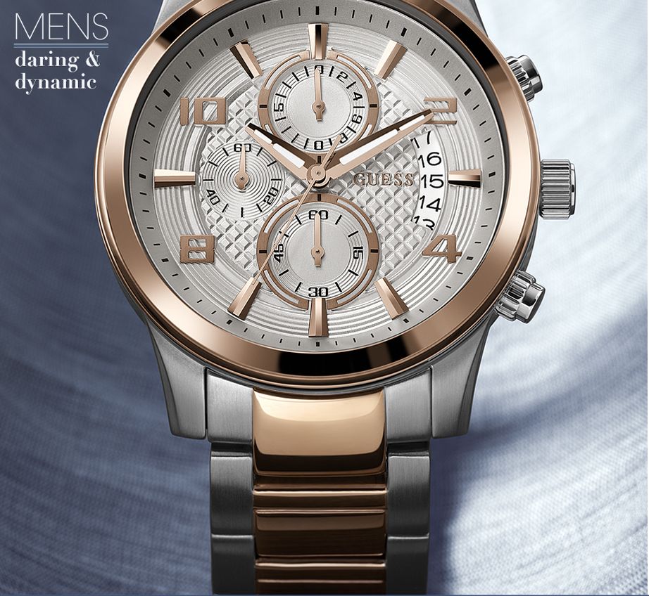  Shop Authentic Guess Exec Chronograph White Dial Two Tone Steel Strap Watch for Men - W0075G2 - Luxxuri