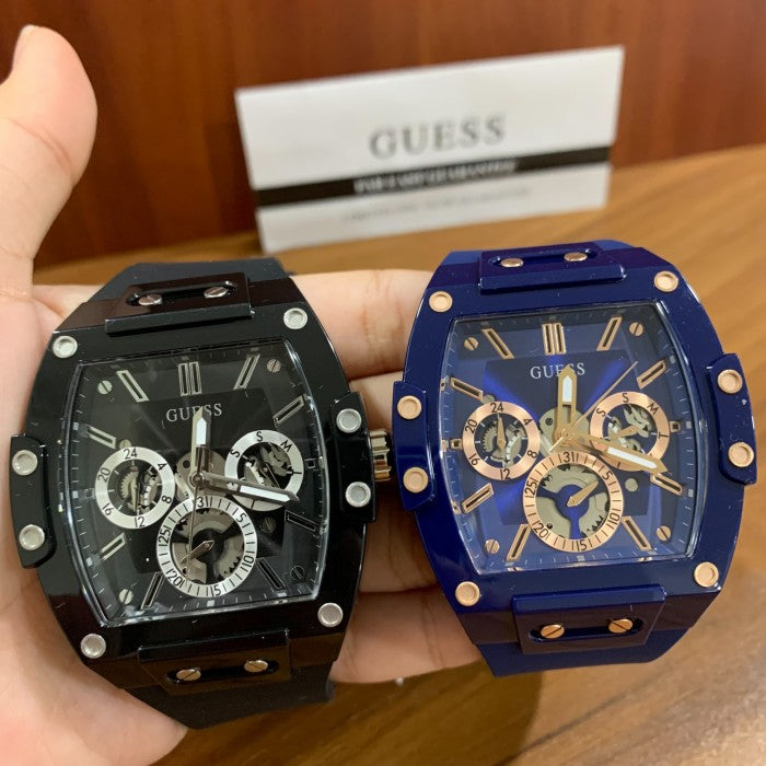  Shop Authentic Guess Phoenix Multifunction Black Dial Black Rubber Strap Watch for Men - GW0203G3 - Luxxuri