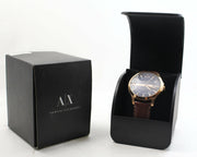 Shop Authentic Armani Exchange Hampton Chronograph Blue Dial Brown Leather Strap Watch For Men - AX2172 - Luxxuri