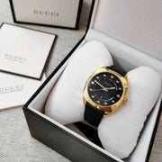  Shop Authentic Gucci GG2570 Quartz Black Dial Black Leather Strap Watch For Women - YA142408 - Luxxuri