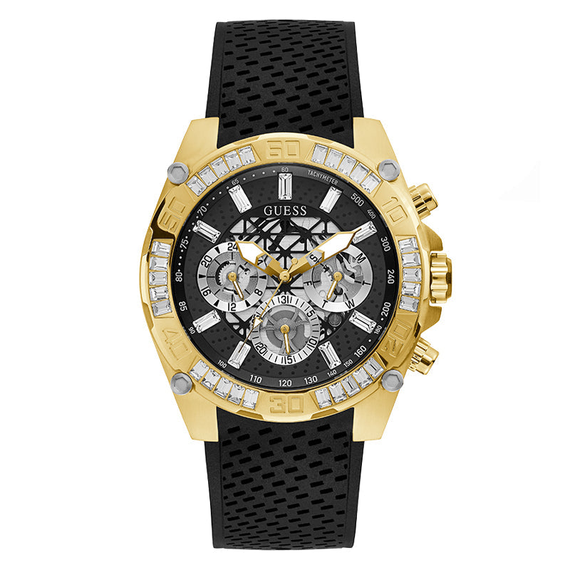  Shop Authentic Guess Trophy Multifunction Black Dial Black Rubber Strap Watch for Men - GW0333G2 - Luxxuri