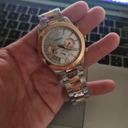  Shop Authentic Fossil Perfect Boyfriend Mother of Pearl Dial Two Tone Steel Strap Watch for Women - ES4135 - Luxxuri