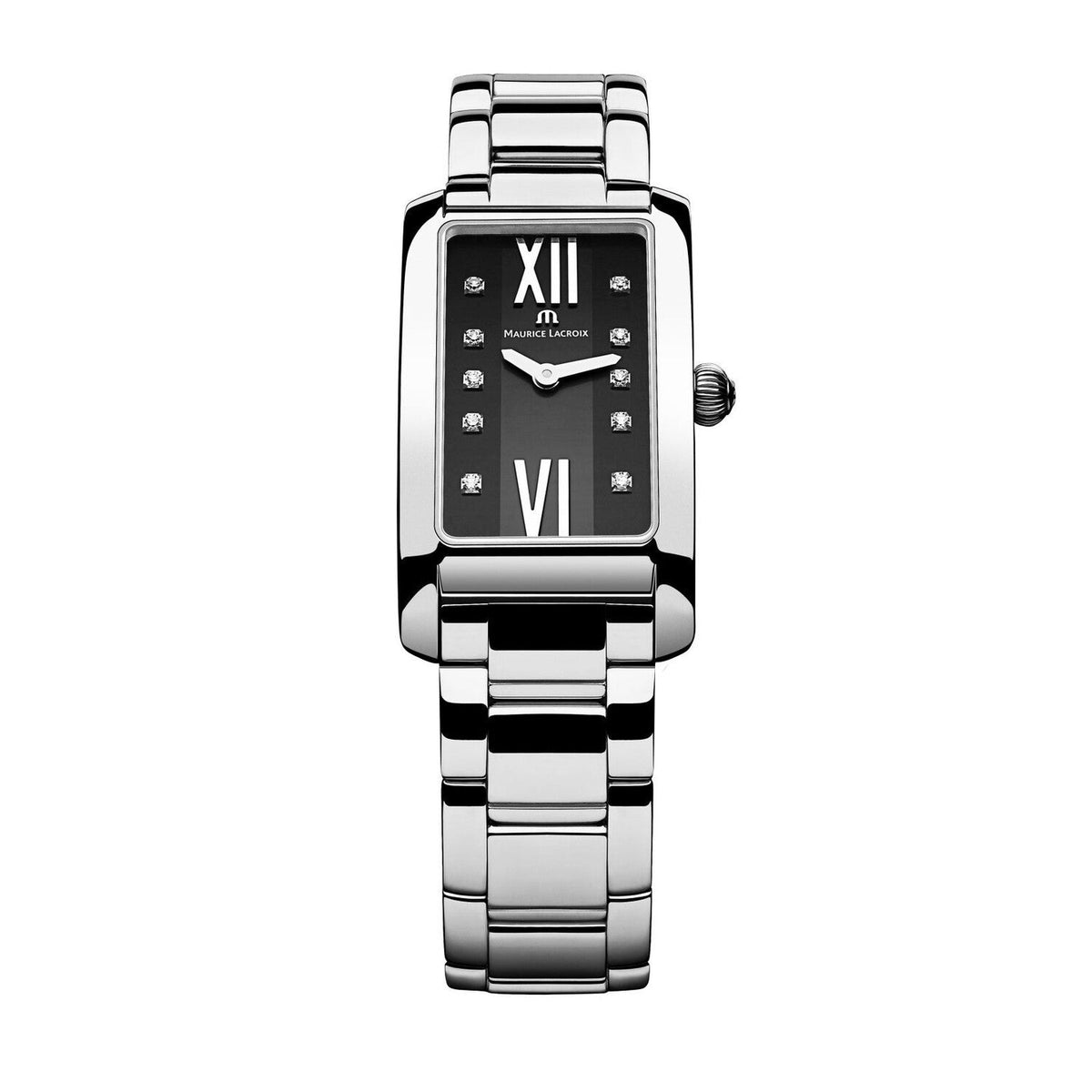  Shop Authentic Maurice Lacroix Fiaba Black Dial Silver Steel Strap Watch for Women - FA2164-SS002-350 - Luxxuri