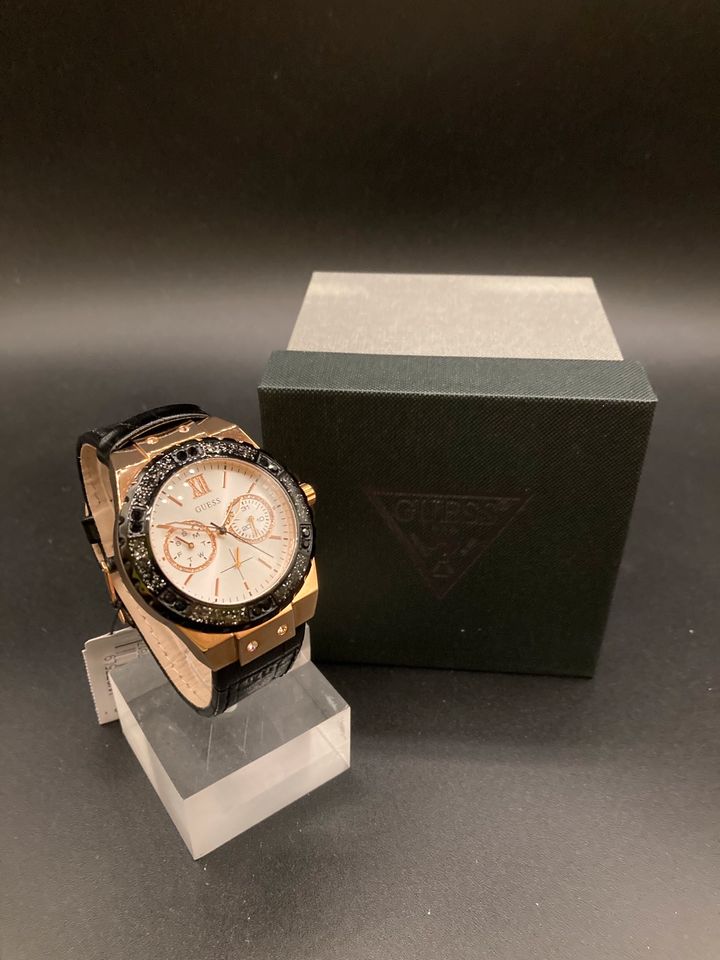  Shop Authentic Guess Limelight Quartz White Dial Black Leather Strap Watch For Women - W0775L9 - Luxxuri