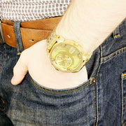  Shop Authentic Diesel Big Daddy Analog Gold Dial Gold Stainless Steel Watch For Men - DZ7287 - Luxxuri