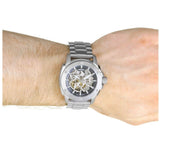  Shop Authentic Fossil Modern Machine Automatic Silver Dial Silver Steel Strap Watch for Men - ME3081 - Luxxuri
