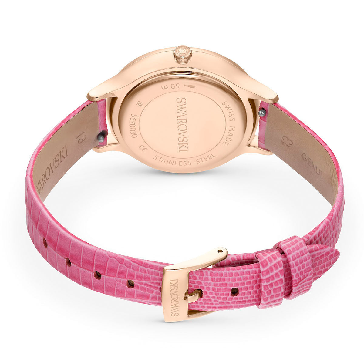  Shop Authentic Swarovski Octea Nova Pink Dial Pink Leather Strap Watch for Women - 5650030 - Luxxuri