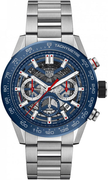  Shop Authentic Tag Heuer Carrera Chronograph Blue Dial Silver Steel Strap Watch for Men - CBG2A11.BA0654 - Luxxuri
