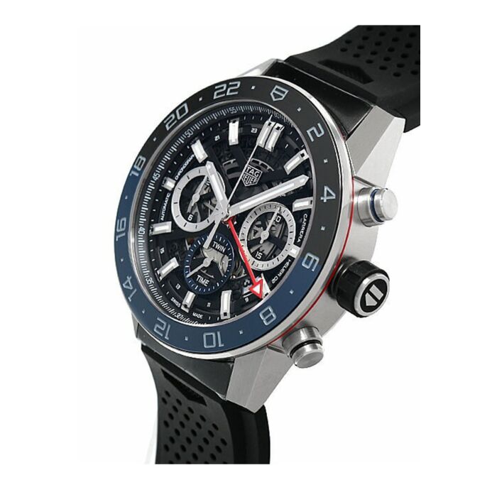  Shop Authentic Tag Heuer Carrera Automatic Chronograph Steel & Ceramic Black Dial Black Rubber Strap Watch for Men - CBG2A1Z.FT6157 - Luxxuri
