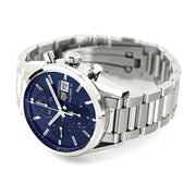  Shop Authentic Tag Heuer Carrera Chronograph 41mm Blue Dial Silver Steel Strap Watch for Men - CBK2112.BA0715 - Luxxuri