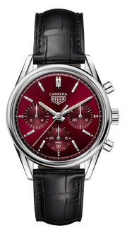  Shop Authentic Tag Heuer Carrera Automatic Chronograph Red Dial Black Leather Strap Watch for Men - CBK221G.FC6479 - Luxxuri