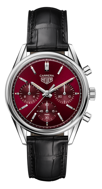  Shop Authentic Tag Heuer Carrera Automatic Chronograph Red Dial Black Leather Strap Watch for Men - CBK221G.FC6479 - Luxxuri