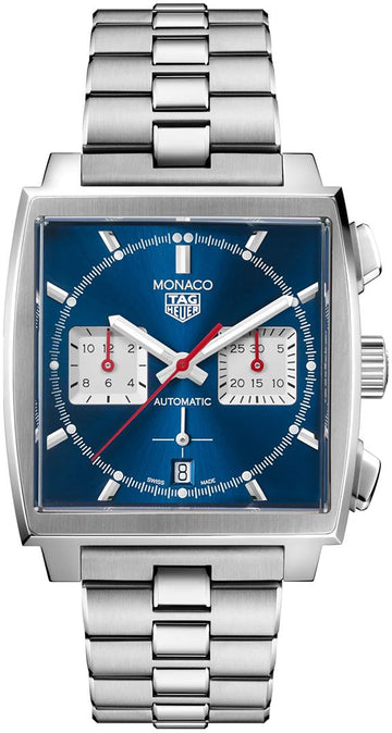  Shop Authentic Tag Heuer Monaco Automatic Chronograph Blue Dial Silver Steel Strap Watch for Men - CBL2111.BA0644 - Luxxuri