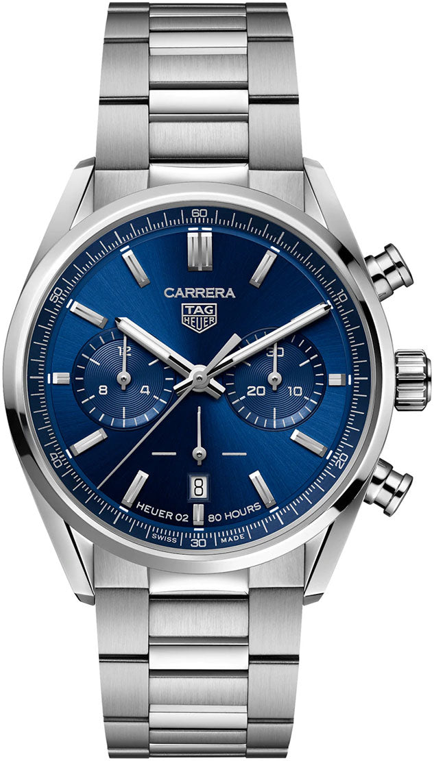  Shop Authentic Tag Heuer Carrera Chronograph Blue Dial Silver Steel Strap Watch for Men - CBN2011.BA0642 - Luxxuri