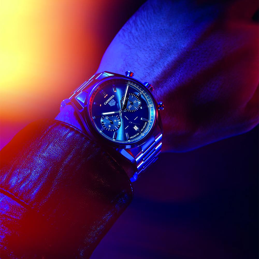  Shop Authentic Tag Heuer Carrera Chronograph Blue Dial Silver Steel Strap Watch for Men - CBN2011.BA0642 - Luxxuri
