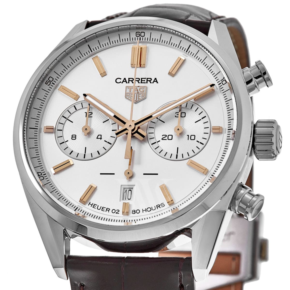  Shop Authentic Tag Heuer Carrera Chronograph White Dial Brown Leather Strap Watch for Men - CBN2013.FC6483 - Luxxuri