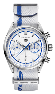  Shop Authentic Tag Heuer Carrera Porsche RS 2.7 Automatic Chronograph White Dial White Nylon Strap Watch for Men - CBN2016.EB0275 - Luxxuri