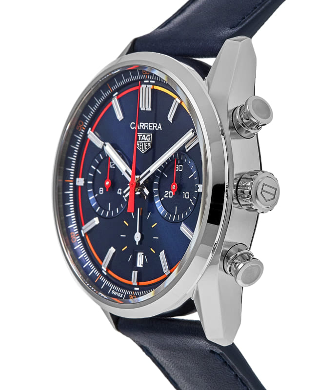  Shop Authentic Tag Heuer Carrera Chronograph Blue Dial Blue Leather Strap Watch for Men - CBN201D.FC6543 - Luxxuri