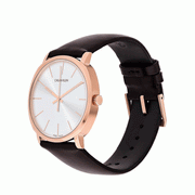  Shop Authentic Calvin Klein Posh Silver Dial Brown Leather Strap Watch for Men - K8Q316G6 - Luxxuri