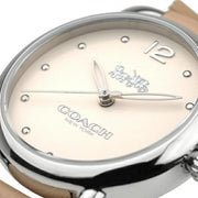 Coach Perry White Dial Brown Floral Leather Strap Watch for Women - 14502873