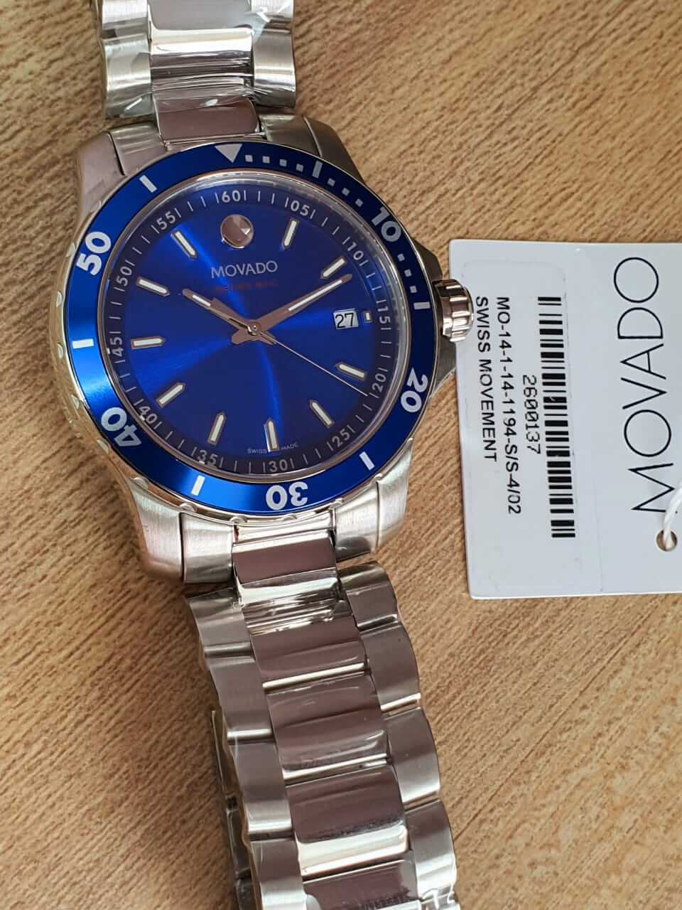  Shop Authentic Movado Series 800 Blue Dial Silver Steel Strap Watch For Men - 2600137 - Luxxuri