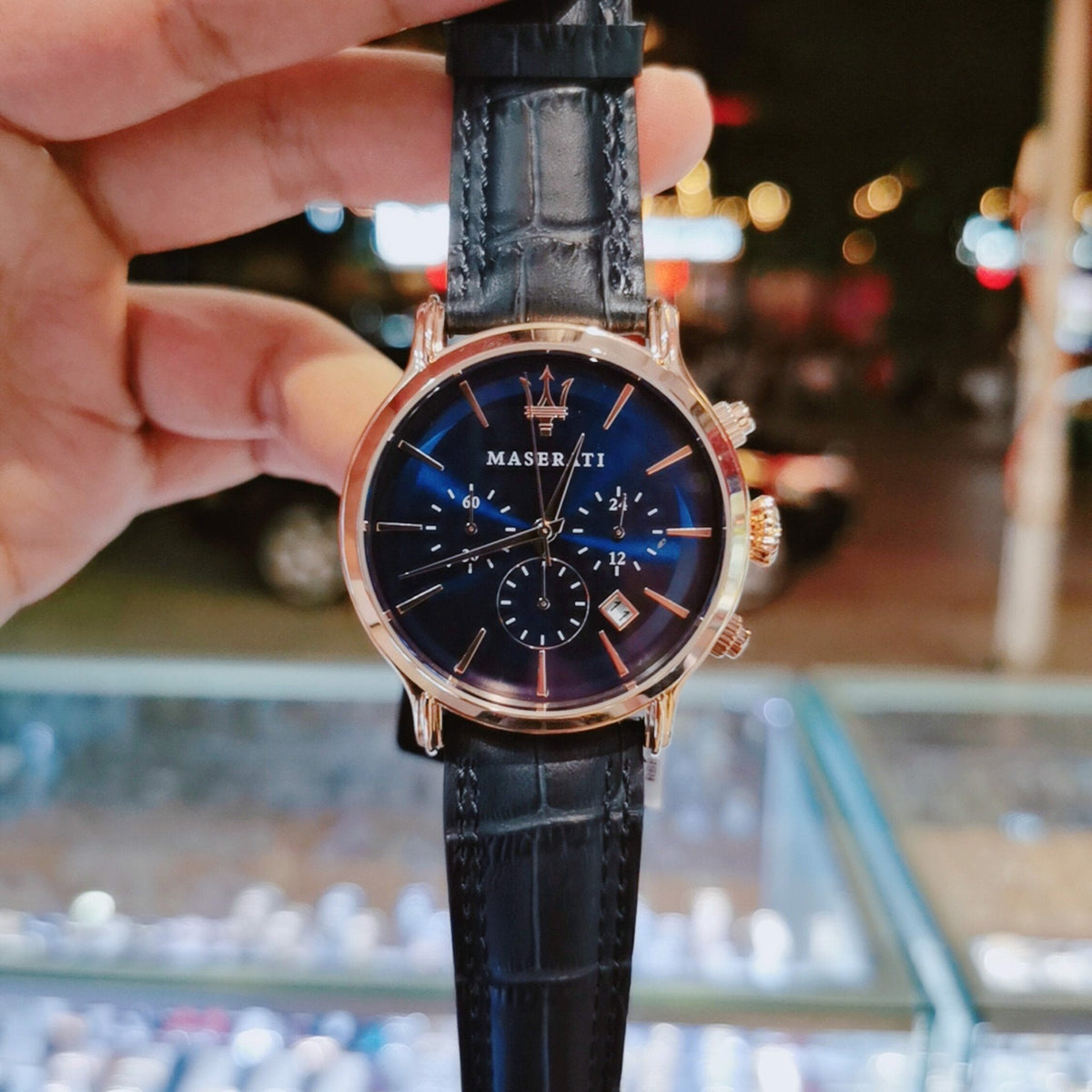  Shop Authentic Maserati Epoca Blue Dial Leather Blue Strap Watch For Men - R8871618007 - Luxxuri