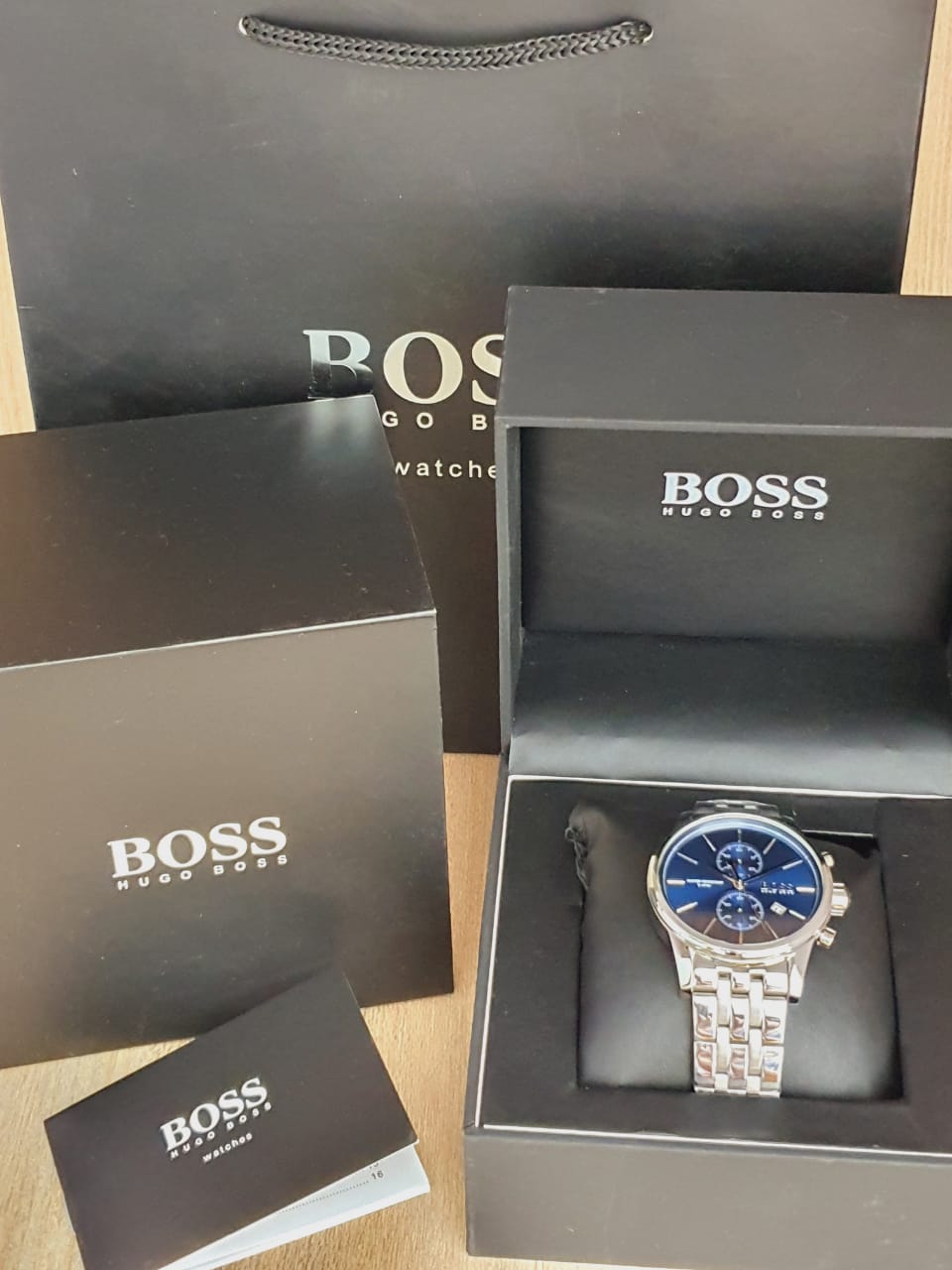  Shop Authentic Hugo Boss Jet Blue Dial Silver Steel Strap Watch for Men - 1513384 - Luxxuri