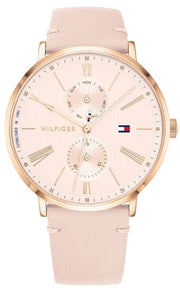  Shop Authentic Tommy Hilfiger Jenna Analog Pink Dial Pink Leather Strap Watch for Women - 1782071 - Luxxuri