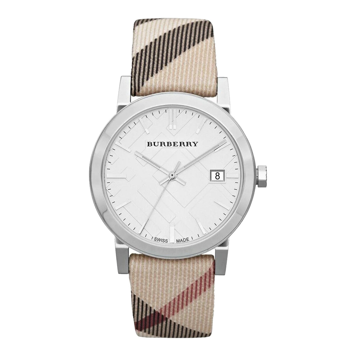  Shop Authentic Burberry The City Nova Silver Dial White Leather Strap Watch for Women - BU9022 - Luxxuri