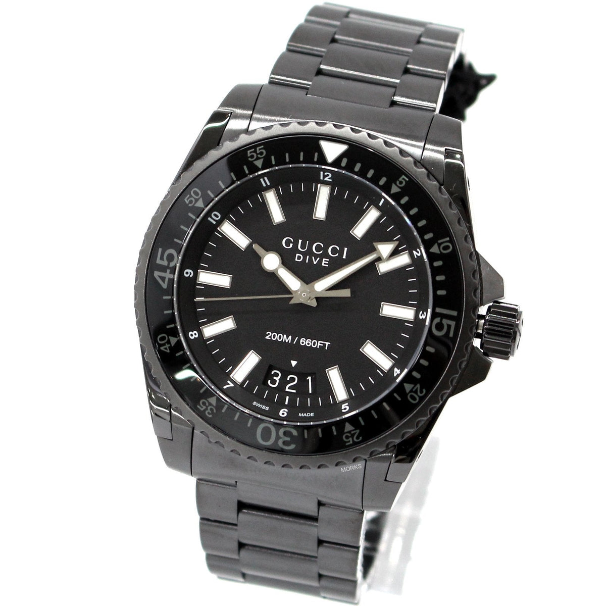  Shop Authentic Gucci Dive Quartz Black Dial Black Steel Strap Watch For Men - YA136205 - Luxxuri
